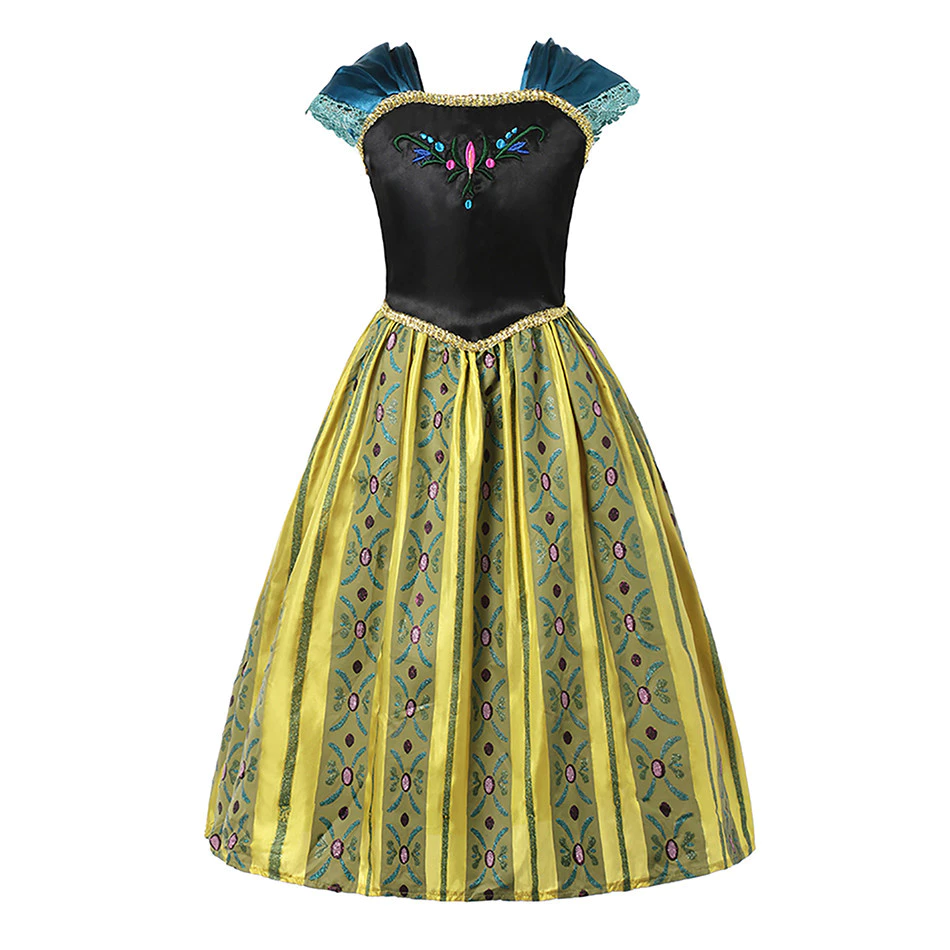 เด็กผู้หญิง Elsa Princess Dress Birthday Party คอสเพลย์เครื่องแต่งกาย Anna Princess Themed Dresses เสื้อผ้าฮาโลวีน thumbnail 4