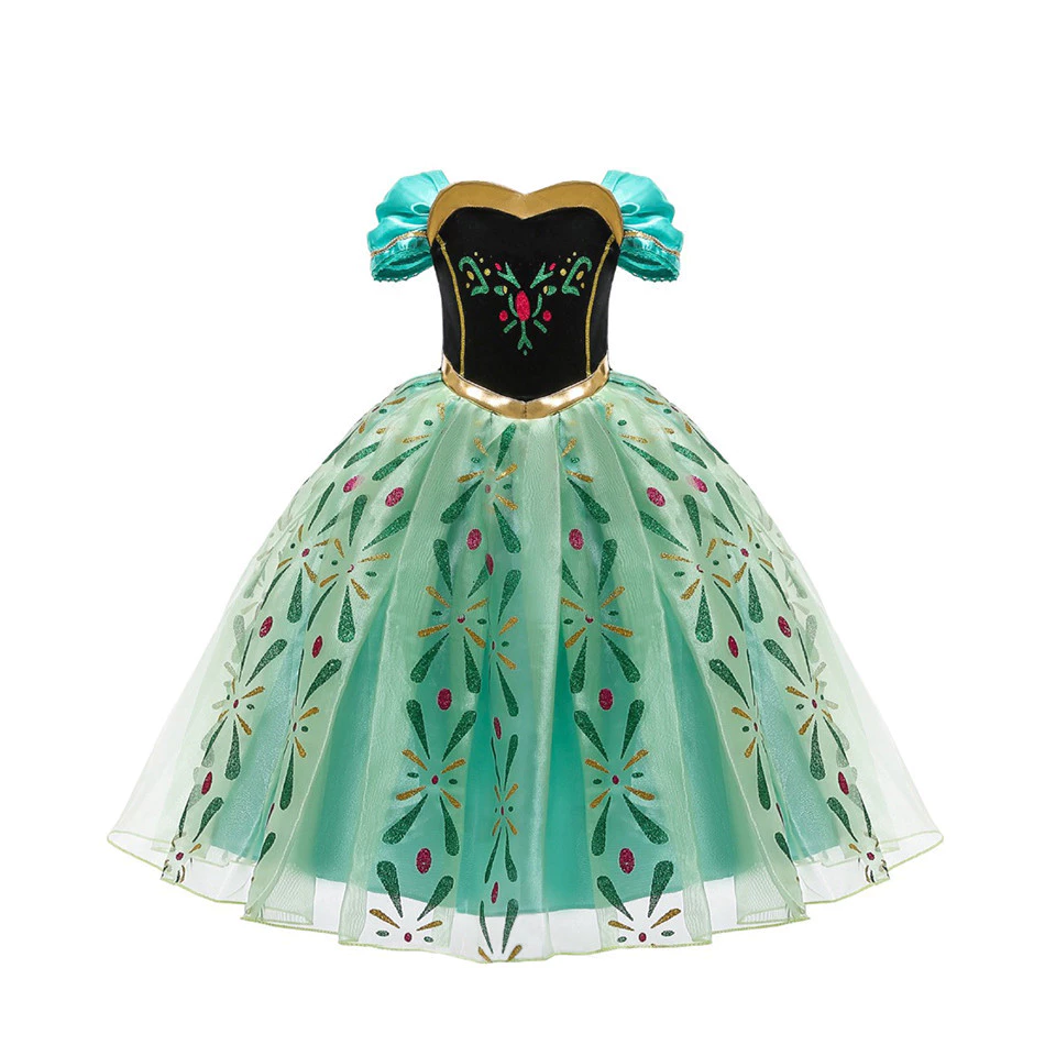 เด็กผู้หญิง Elsa Princess Dress Birthday Party คอสเพลย์เครื่องแต่งกาย Anna Princess Themed Dresses เสื้อผ้าฮาโลวีน thumbnail 6