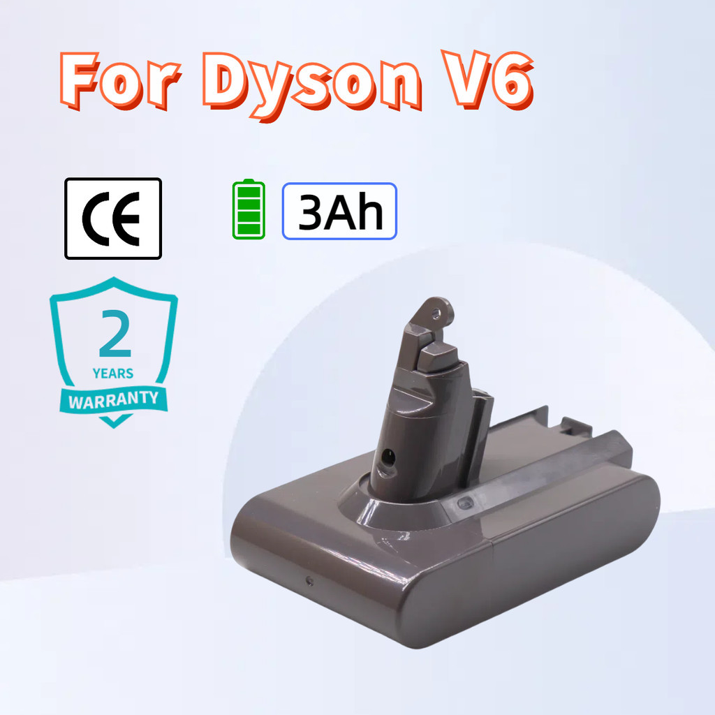 แบตเตอรี่ทดแทน Dyson V6 3Ah 25.2V Battery V6 V7 V8 V10 Handheld Clean DC58 DC59 DC61