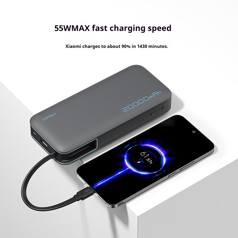 Zmi CUKTECH PB200N Power Bank 20000mAh 55W แบตเตอรี่สํารองจอแสดงผล LED ในตัวสาย PD3.0 QC PPS Fast Charger
