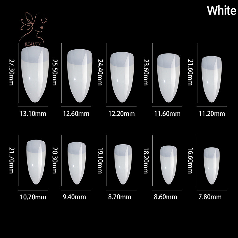 [maybeauty] 100 ชิ้น Hawk Curve เล็บเคล็ดลับครึ่งฝาครอบ Eagle Claw Curve เล็บปลอมขยาย 10 ขนาดสําหรับ