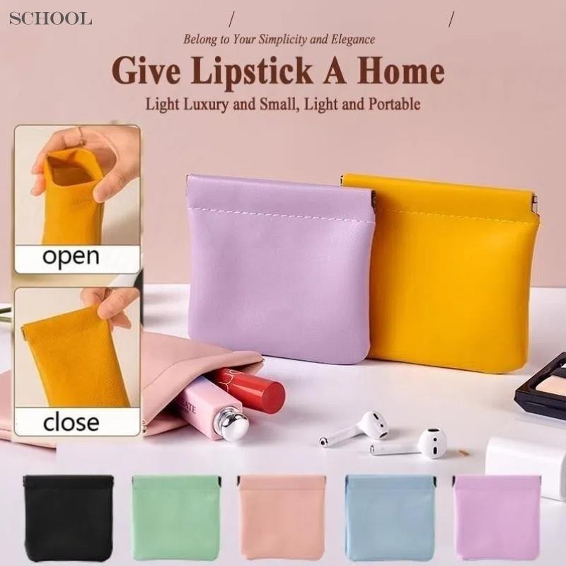 8/10/12 ซม.แบบพกพา PU หูฟังกระเป๋าเก็บเครื่องประดับ Sundries Auto Close Organizer กระเป๋ามินิกระเป๋าเครื่องสําอางลิปสติกผู้ถือกรณีเหรียญการ์ดกระเป๋า