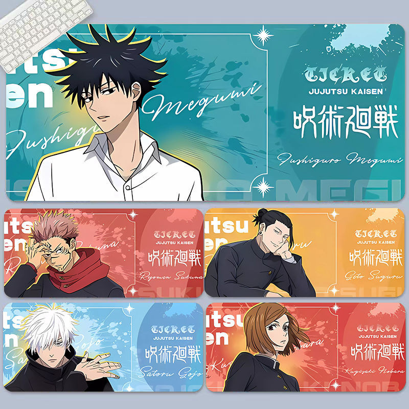 Jujutsu Kaisen Gojo Satoru Gojo Go Merchanded แผ่นรองเมาส์ขนาดใหญ่อะนิเมะสองมิติแผ่นรองโต๊ะอะนิเมะห้องนอนหอพักเมาส์คอมพิวเตอร์คีย์บอร์ด Pad