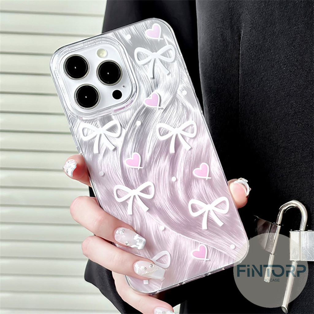 เคสทรศัพท์ for IPhone 15 Pro Max 14 13 12 11 15 Plus 14Pro 13Pro 11ProMax เคสแข็งสีเงินลายขนนกไล่ระเคสโทรศัพท์มือถือ