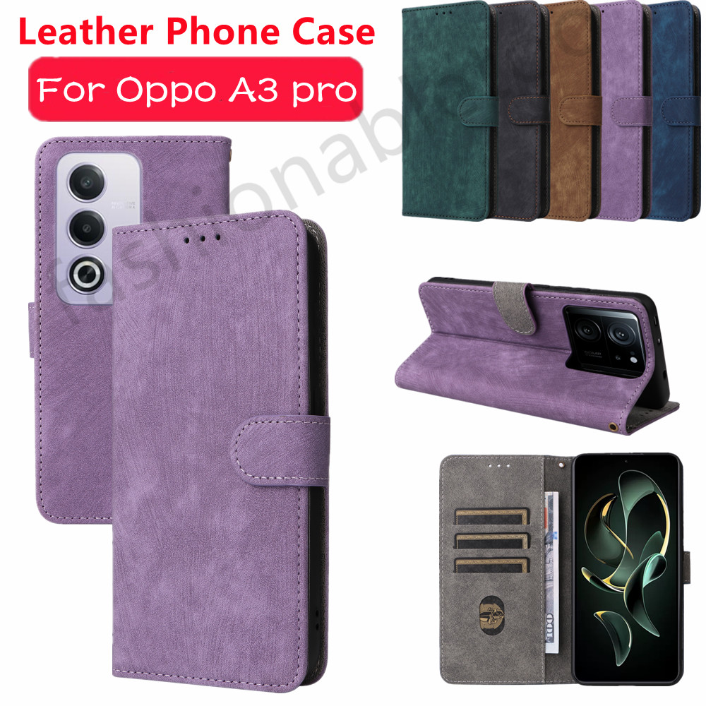 Flip หนังสําหรับ Oppo A3 pro A3pro A3X A3 X 3X OppoA3 pro OppoA3pro OppoA3X วงเล็บแม่เหล็กปลอกกันกระแทกฝาหลัง