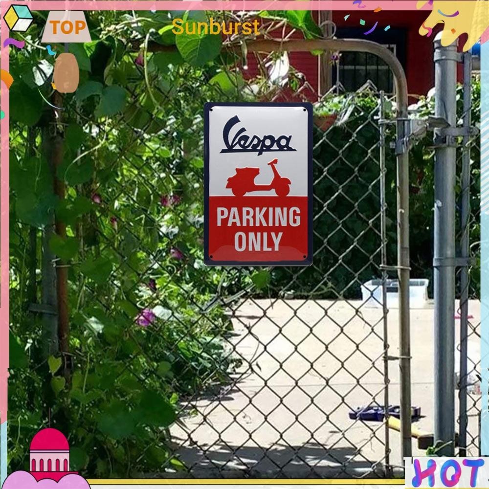 Vespa Parking Only Plate Vintage Metal Tin Sign Plaque for Bar Pub Club [Sunburst11.th]