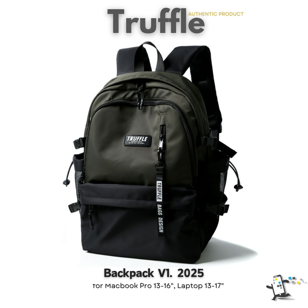Truffle Backpack V.1 2025 กระเป๋าสำหรับ Macbook M3, M2, M1 Pro 14-16", Macbook Air 13", iPad, Galaxy Tabs