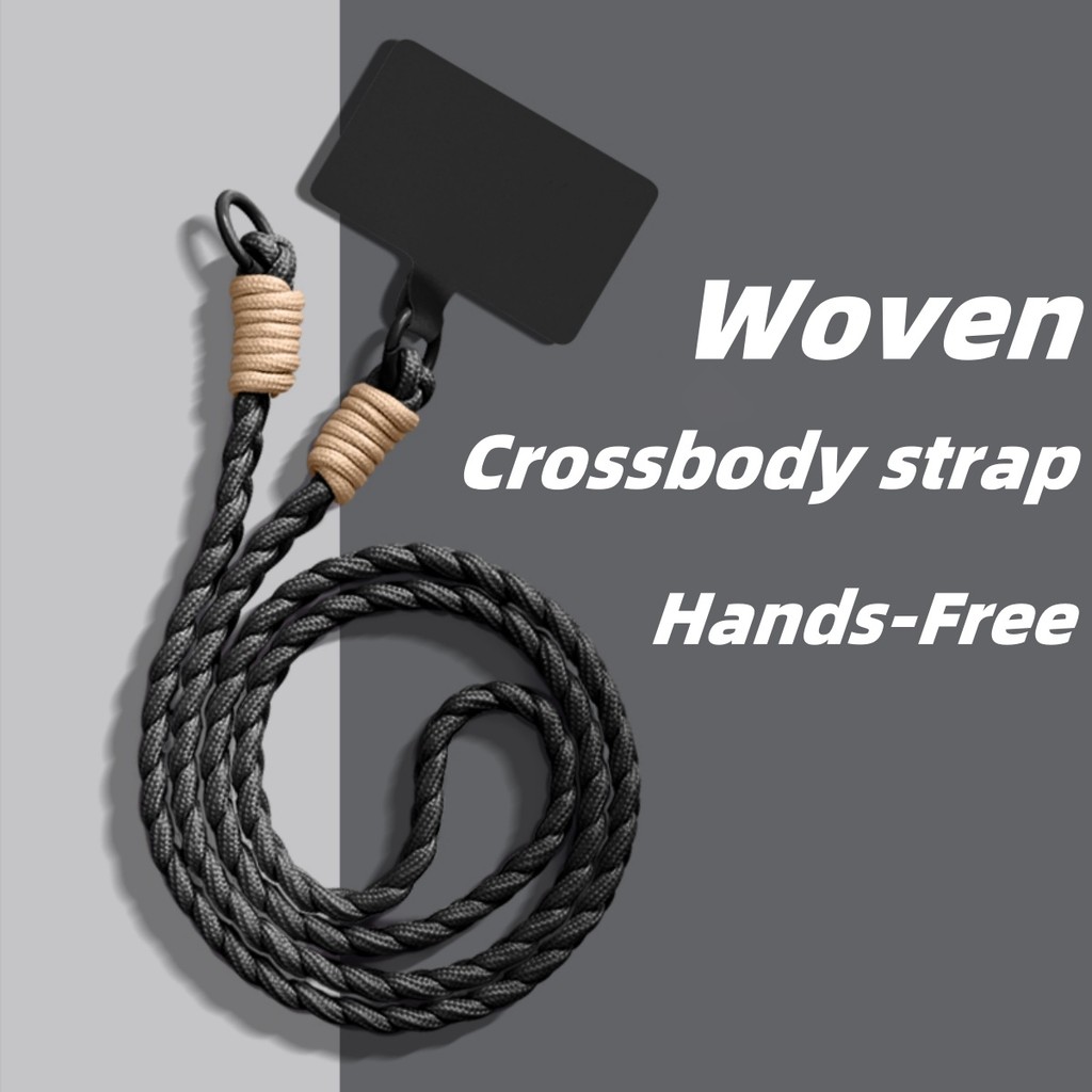 สายสะพายโทรศัพท์ สายคล้องคอ เคสสายสะพาย ใหม่เชือกเส้นเล็กสั้นถัก เชือกคล้องโทรศัพท์ สายรัดข้อมือ กระเป๋าสะพายข้าง สายยาวสําหรับ ไอโฟน กรณี เชือกเส้นเล็ก สีชมพู - รูปที่ 2