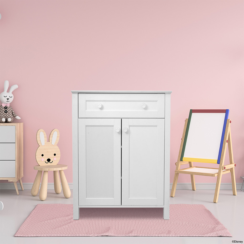 SB Design Square ตู้เตี้ย DISNEY รุ่น PRINCESS/80 cm. สีขาว (80x43x105 ซม.)  แบรนด์ DISNEYHOME