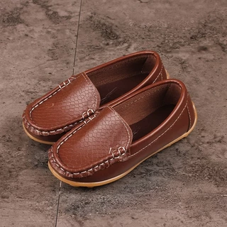 เด็กทารกจุดรองเท้าสีน้ําตาลสีดํา PU Soft-Soled รองเท้าเด็กวัยหัดเดินเด็ก Anti-Slip Breathable