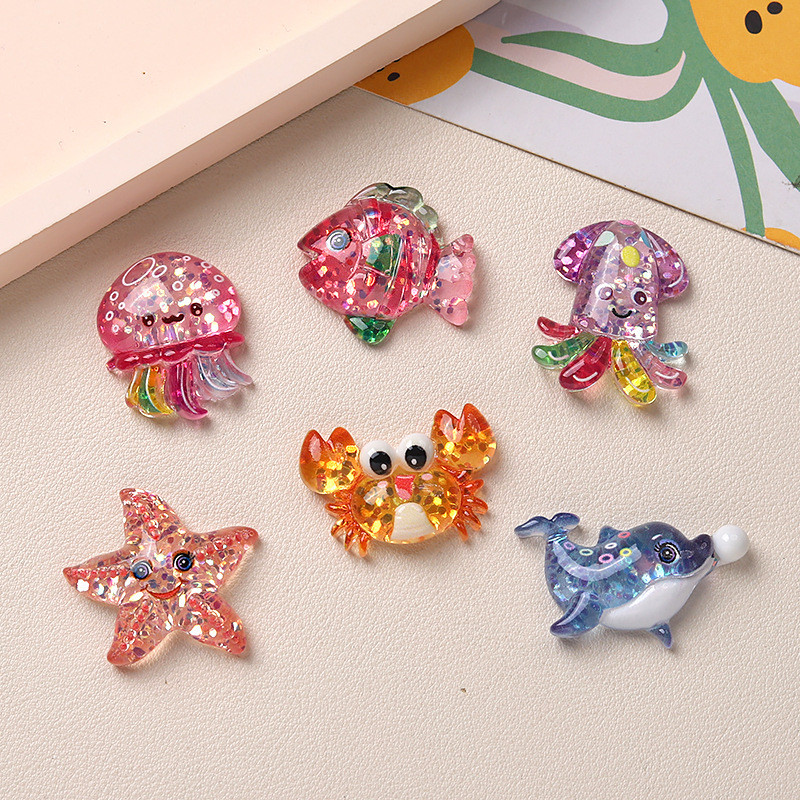 การ์ตูน Fine กระพริบสัตว์ทะเล Jibits Croc ปลาหมึก Crocss Jibbit Charm ปลาดาว Crocss สีชมพูปู Jibbits สําหรับผู้หญิงอุปกรณ์เสริมรองเท้า