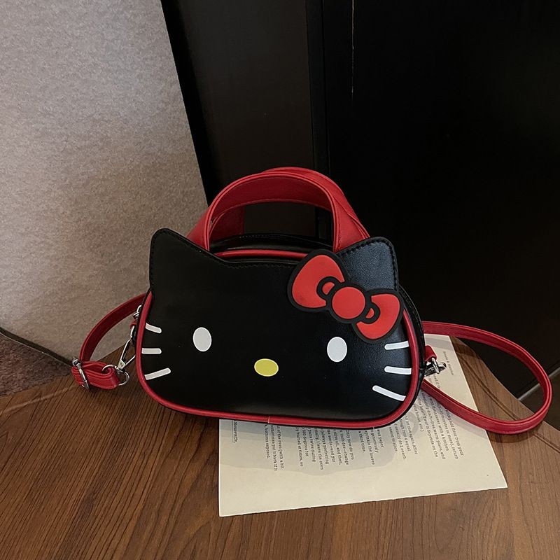 C&k กระเป๋าสะพายไหล่ผู้หญิงน่ารักการ์ตูน Hello Kitty กระเป๋าถือการจับคู่ทุกวัน