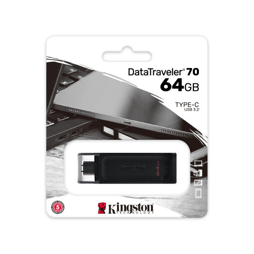 KINGSTON 64GB DataTraveler 70 USB-C ความเร็ว 3.2 Flash Drive - แฟลชไดร์ฟ (DT70/64GB)