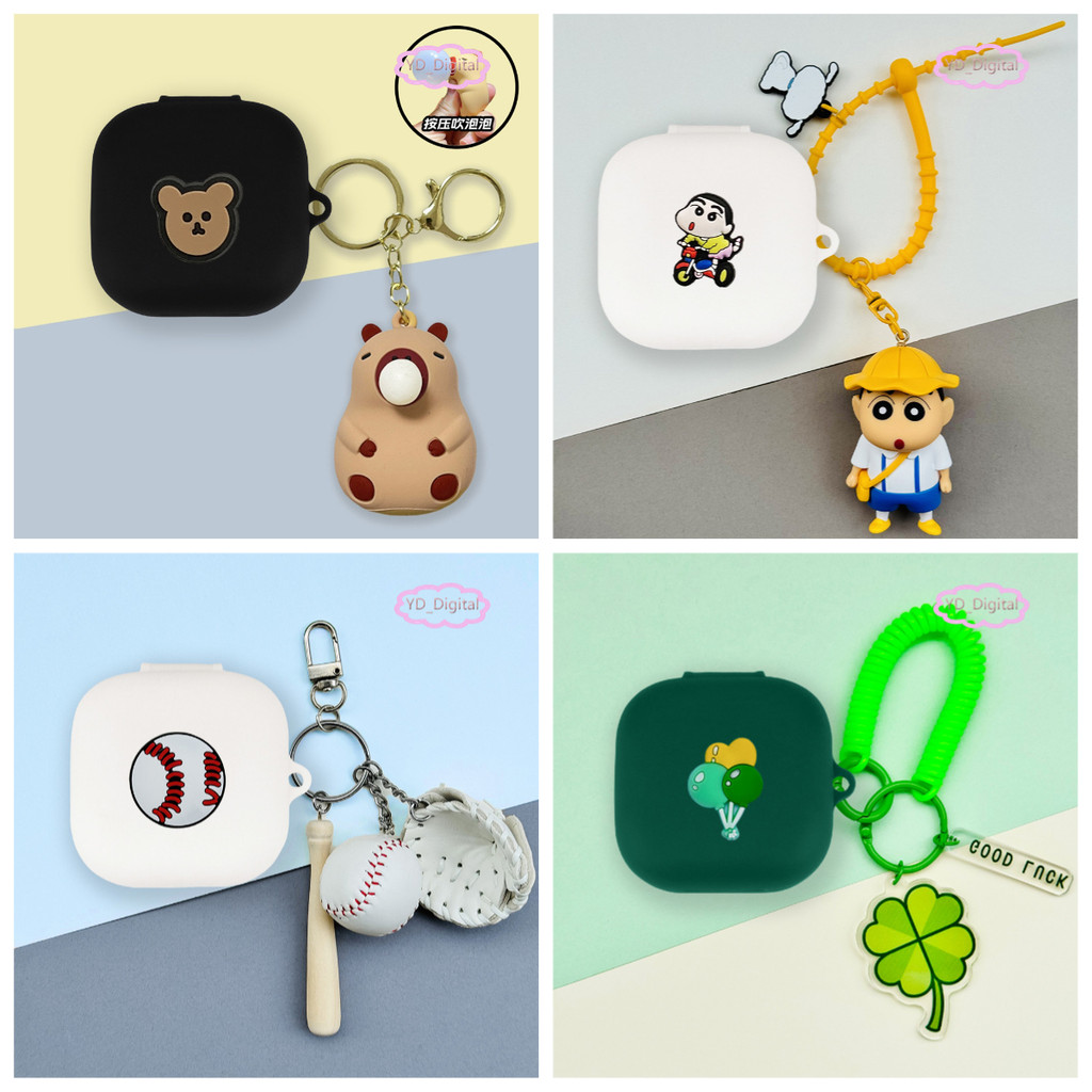for QCY AilyBuds E20 Case Earphone Soft Shell Cartoon Earphone Protective Casing Cover Silicone Head