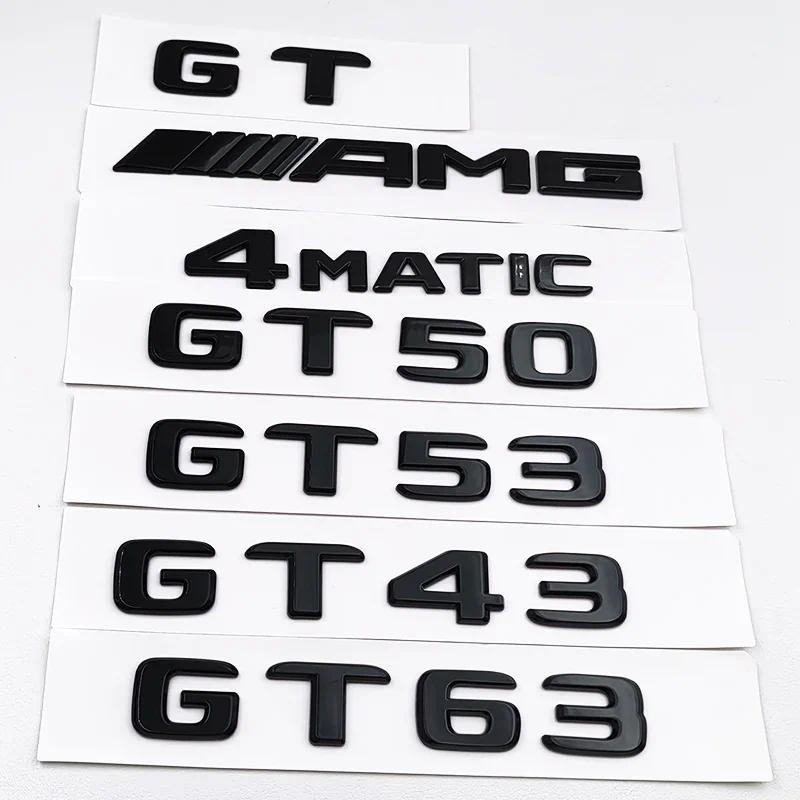3D ABS โลโก้สีดํา GT GT43 GT53 GT63 ตัวอักษร 4MATIC Badge รถด้านหลังสติกเกอร์ Trunk AMG สัญลักษณ์สํา
