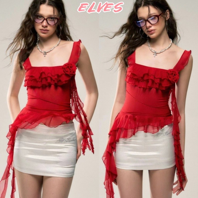 Elves พร้อม💟 เสื้อกล้าม ผ้าซีทรูเซ็กซี่ น่ารักมาก ดีเทลปล่อยพริ้ว "FY2779"