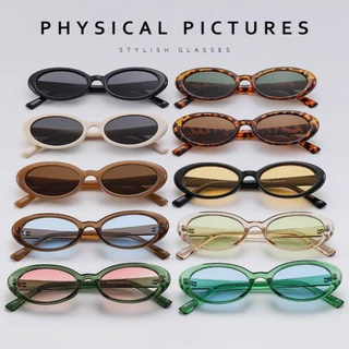 เลนส์แบบถอดเปลี่ยนได้COD (San9)Fashion Retro Korean Small Frame Oval Glasses Women