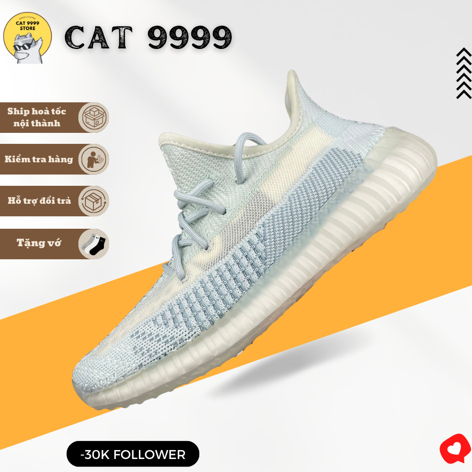 Yz350 V2 Cloud White Shoes, Yz 350 White Blue - CAT 9999 STORE