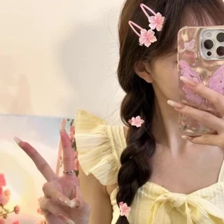 2024 ฤดูร ้ อนใหม ่ หวานสีชมพู Cherry Blossom สาวสไตล ์ กิ ๊ บติดผม