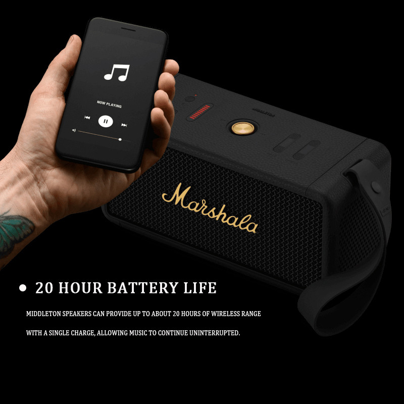 New Wireless Bluetooth ลำโพงบลูทูธพกพา (สี Black And Brass)