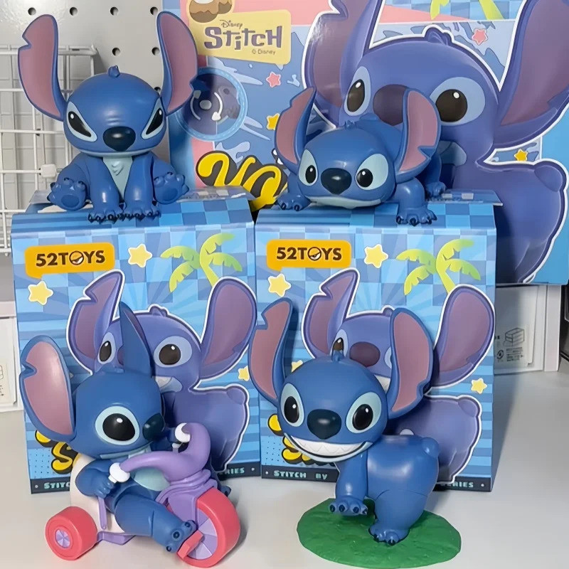 【ของแท้ 100%】52TOYS Disney Stitch Is By Your Side Blind Box Movable Clockwork Toy Figure Doll