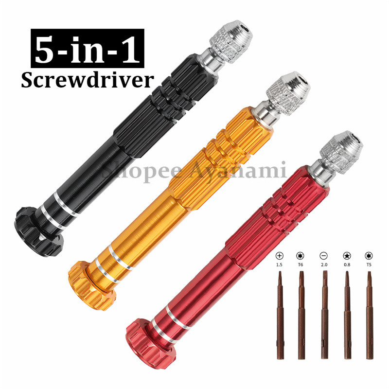 5-in-1 ไขควงชุด Multi-Function ซ่อมชุดเครื่องมือไขควงสําหรับแว่นตากล้องคอมพิวเตอร์โทรศัพท์มือถือนาฬิกาถอดซ่อมเครื่องมืออุปกรณ์เสริม