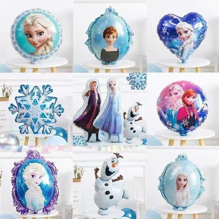 ลูกโป่งธีม Frozen เจ้าหญิงแอนนาและเอลซ่า ของตกแต่งวันเกิด วันเกิดของเด็กผู้หญิง GO88
