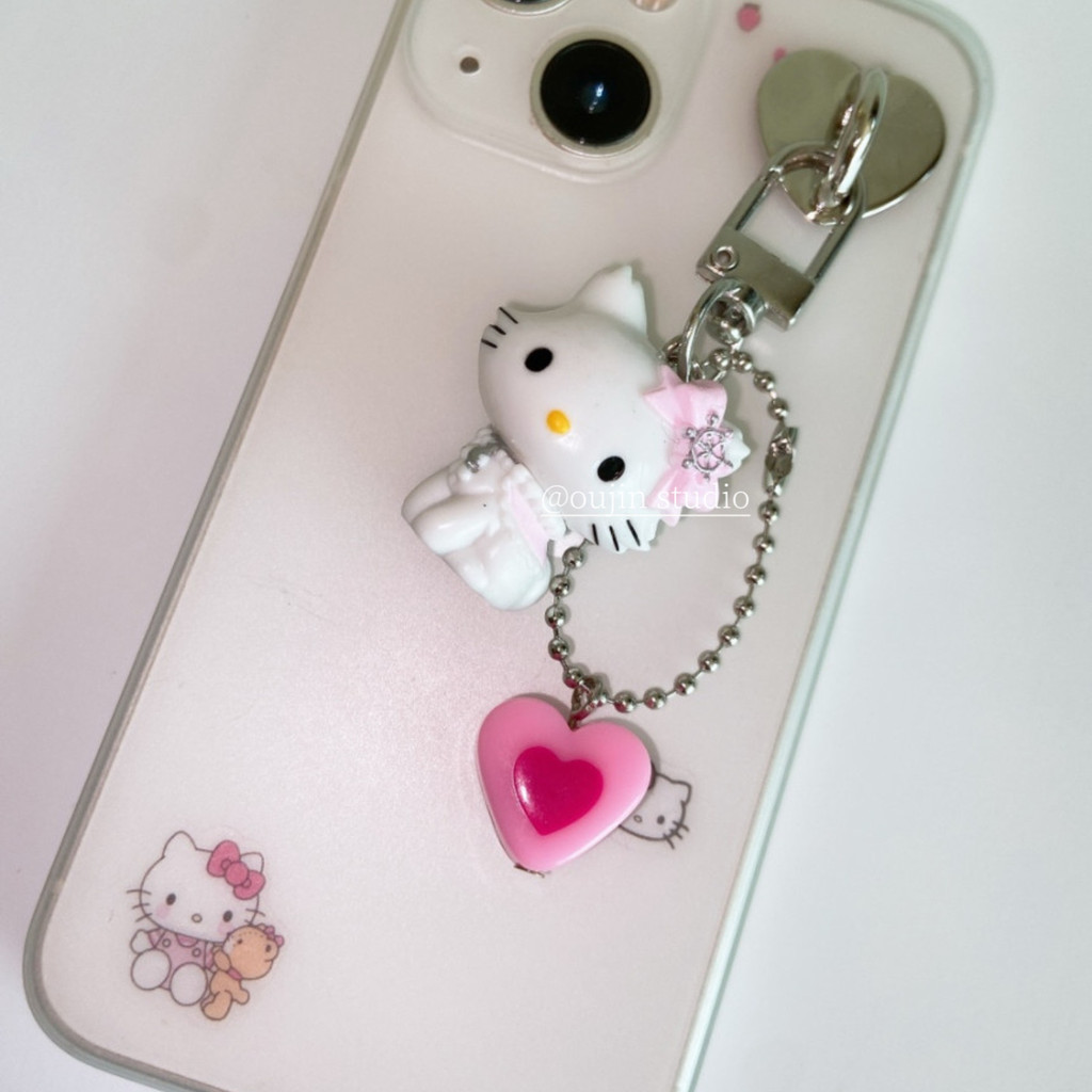 สไตล์เกาหลี ins Niche Design Cute kt Cat Bag Zipper Buckle Mobile Phone Jewelry