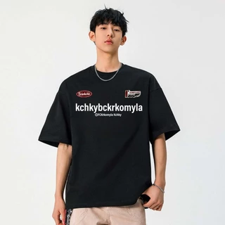 TeeTwoOneวินเทจอเมริกัน สตรีทเสื้อ“KCHKYBCKRKOMYLE”พิมพ์ลาย ผ้COTTON100% ผ้าฝ้ายใส่สบาย tshirt men【COD】