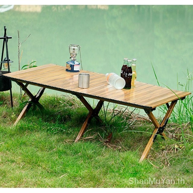 [SMY] โต๊ะพับอลูมิเนียมอัลลอย ขนาด 120 * 60 * 45 ซม. สําหรับปิกนิก สวนสาธารณะ 8 คน DJZ-001