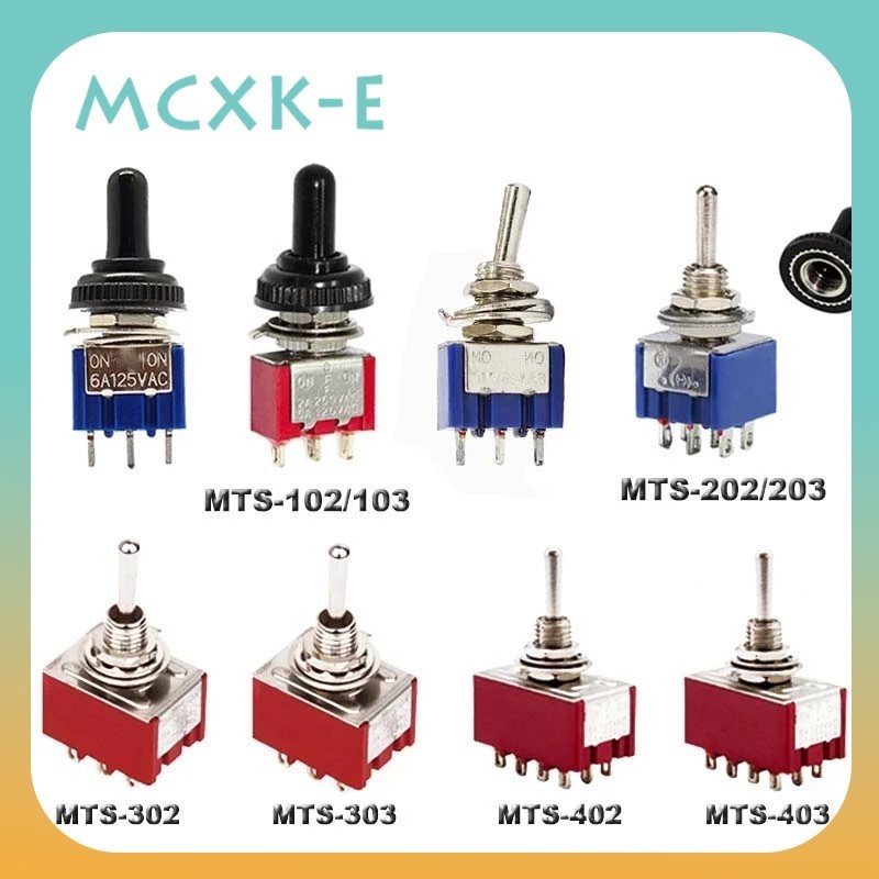 Mcxk-e สวิตช์โยกเปิดปิด SPDT DPDT 6 มม. MTS-102 5A 6A 125V 3A 250 AC Mini 3 6PIN 1 ชิ้น ต่อล็อต