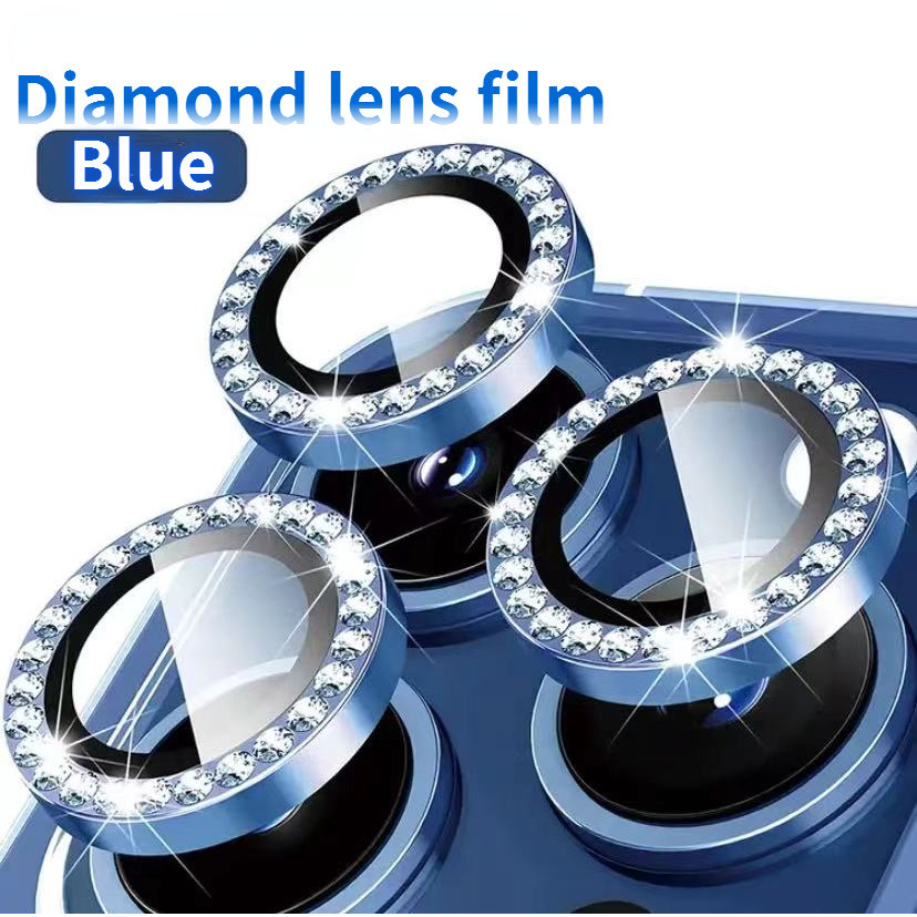 หรูหราเพชร HD เลนส์กล้องสําหรับ iPhone 16 Pro Max 15 Pro Max 14 Plus 13 12 Mimi 11 Pro Max เงาเลนส์กล้องด้านหลังฟิล์มแหวนกระจกนิรภัย iPhone