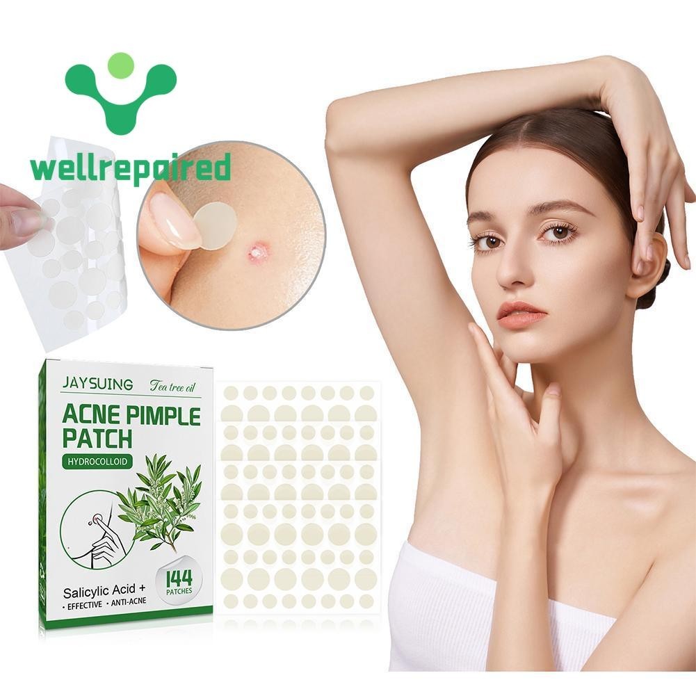 【พร้อมส่ง】แผ่นแปะสิวน้ํามันทีทรี ให้ความชุ่มชื้น ซ่อมแซมรอยสิว 144 ชิ้น S3F0