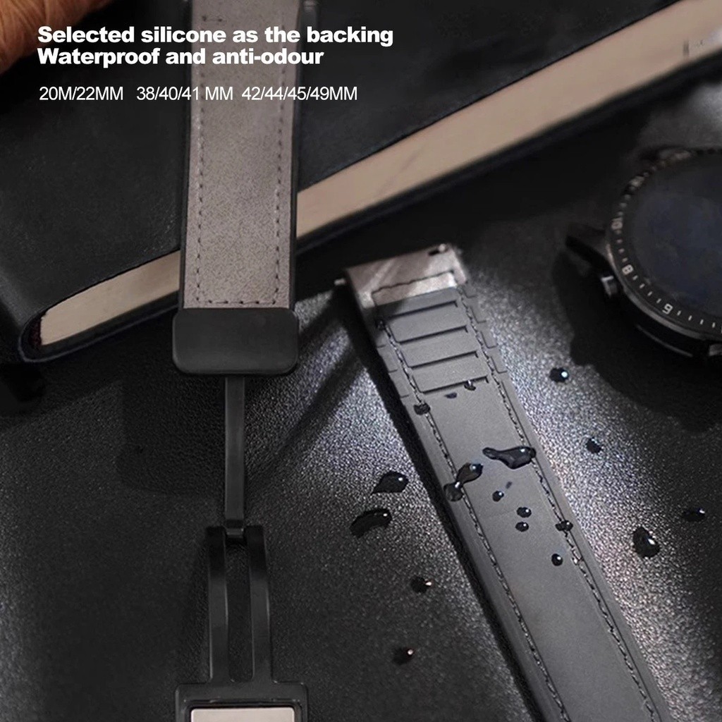 Garmin Forerunner 165 สมาร์ทวอทช์ สายหนัง แม่เหล็ก สําหรับ Garmin Forerunner 165 Music ซิลิโคน หัวเข็มขัดแม่เหล็ก สายนาฬิกาข้อมือ อุปกรณ์เสริม
