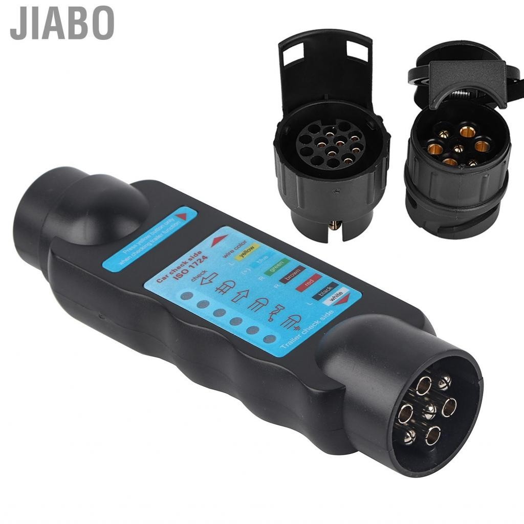Jiabo 12V 7 Pin/13 Pin Car Towing Trailer Light LED Wiring Cable Circuit Plug Socket Tester  Adapter