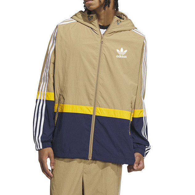 Adidas Originals เสื้อแจ็กเก็ต เสื้อกีฬา มีฮู้ด ขนาดใหญ่ ลําลอง แฟชั่นสําหรับผู้ชาย