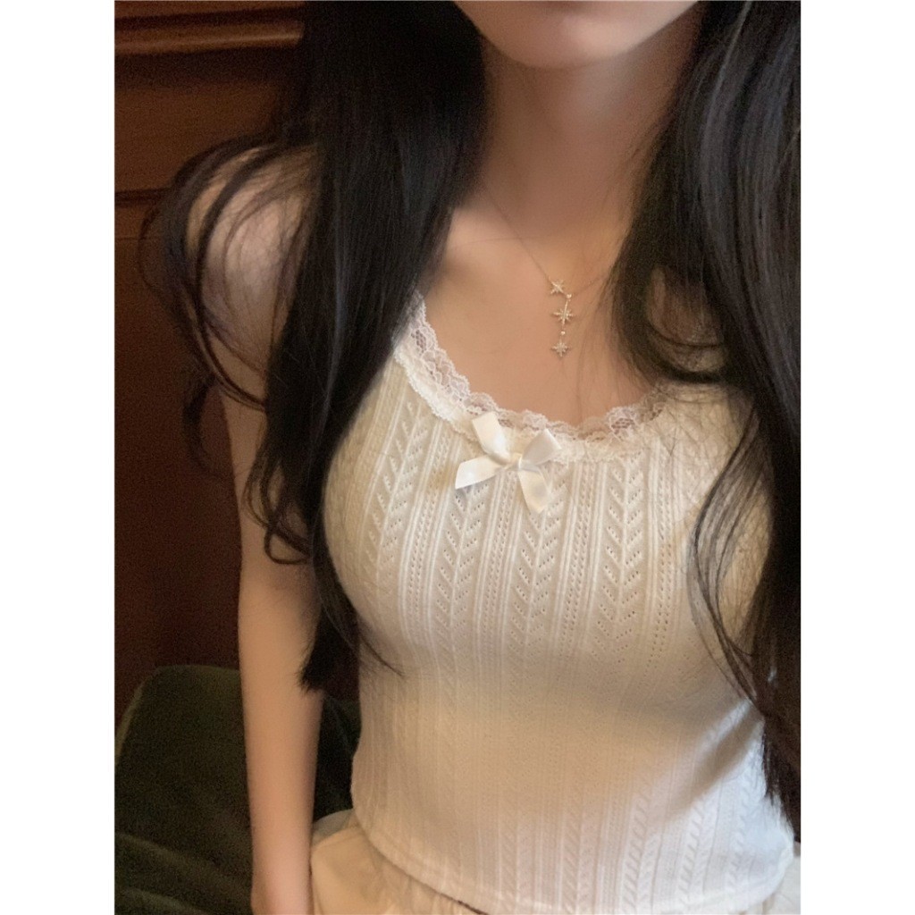 CLOTHING เสื้อกล้าม  สายเดี่ยว ผู้หญิง ดีเทลแต่งลูกไม้  ฟรีไซส์  สีขาว  รุ่น w5279 ราคา ถูกที่สุด ดีลบีเคเค แกลเลอรีภาพที่ 4