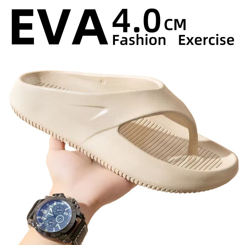รองเท้าแตะ EVA 4.0 ซม. คุณภาพสูง สไตล์เกาหลี เหมาะกับการวิ่งมาราธอน เล่นกีฬากลางแจ้ง สําหรับผู้ชาย 2024