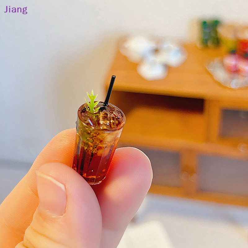 Jiang Miniature Cafe ของเล ่ นตกแต ่ งรุ ่ น Mini Drink Iced American Latte Play House สําหรับอุปกรณ ์ เสริม Dollhouse TH