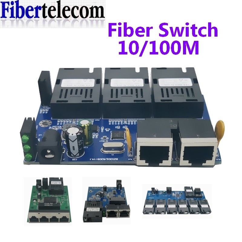 สวิตช ์ Ethernet Fiber Optical Media Converter โหมดเดียว 1F1E 1F2E 1F4E 2F3E 2F4E 3F2E 4F4E 6F2E 7F1