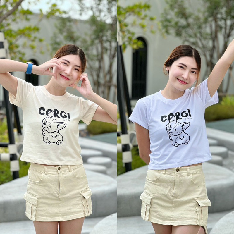 【NEW】 สลิมฟิต Qotton Land ลายคอร์กี้✨🧸 S-5XL