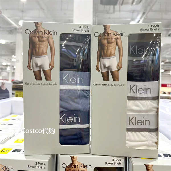 กางเกงใน ck กางเกงใน นําเข้ากางเกงบ็อกเซอร์ชาย Calvin Klein กางเกงบ็อกเซอร์ชาย CK 3 ชิ้นเข้าซื้อ Shanghai Costco