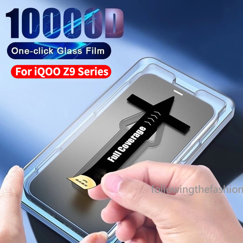 ฟิล์มเสริมอัตโนมัติ Applicator HD กระจกนิรภัยสําหรับ iQOO Z9 Turbo Z9Pro Z 9 Pro 5G 2024 คลุมทั้งหมดป้องกันหน้าจอเพียงคลิกเดียวติดตั้งป้องกันฝุ่นฟรี