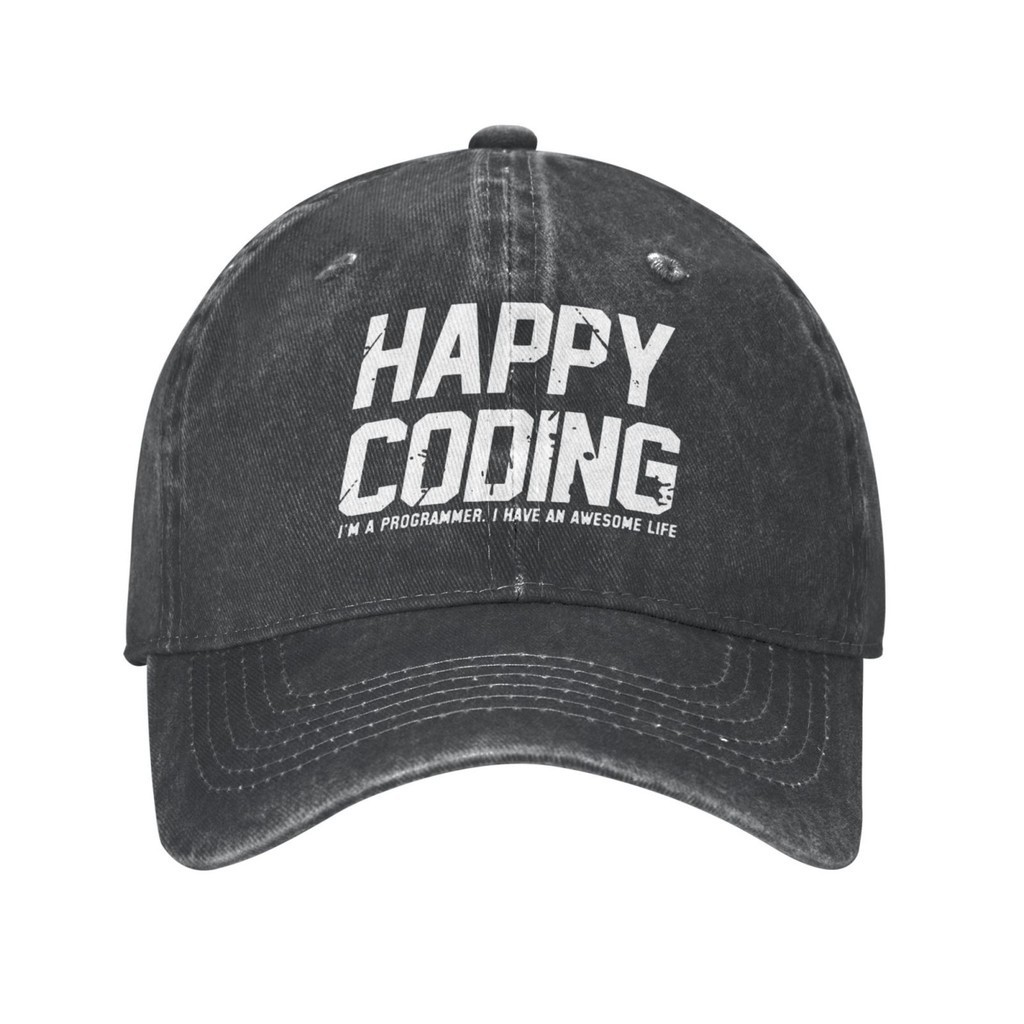 Happy Coding หมวกคาวบอยแบบกําหนดเองระบายอากาศได ้