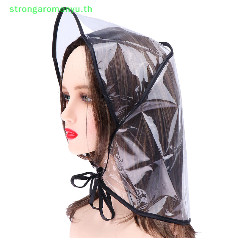 Strongarmonyu หมวกคลุมผมกันฝนพลาสติกสำหรับผู้หญิง thumbnail 3