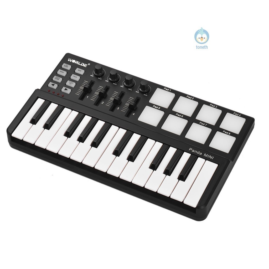 Worlde Panda Mini Portable Mini 25-Key USB Keyboard และ Drum Pad MIDI Controller [TOM1 ]