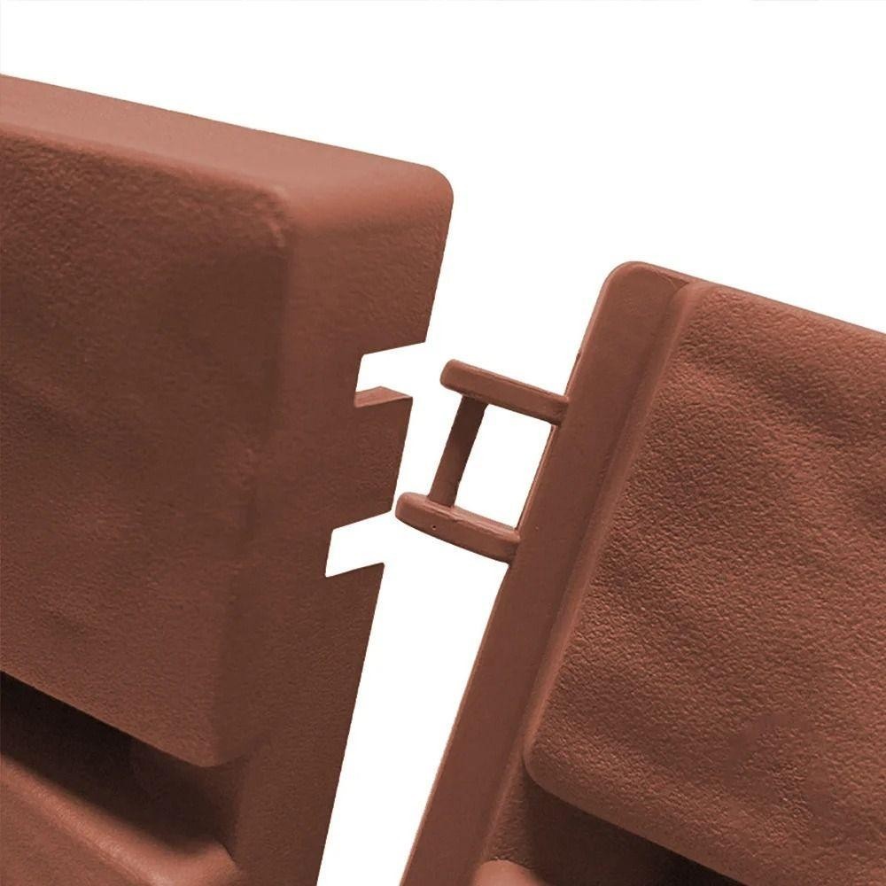 Lacyeszb 1/4 ชิ้นรั้วสวน, อิฐหินพลาสติกรั้วไม้ขนาดเล็ก, เตียงดอกไม้พืชชายแดน DIY สีน้ําตาลบริการสัตว์เลี้ยงรั้วชายแดน Yard - รูปที่ 2