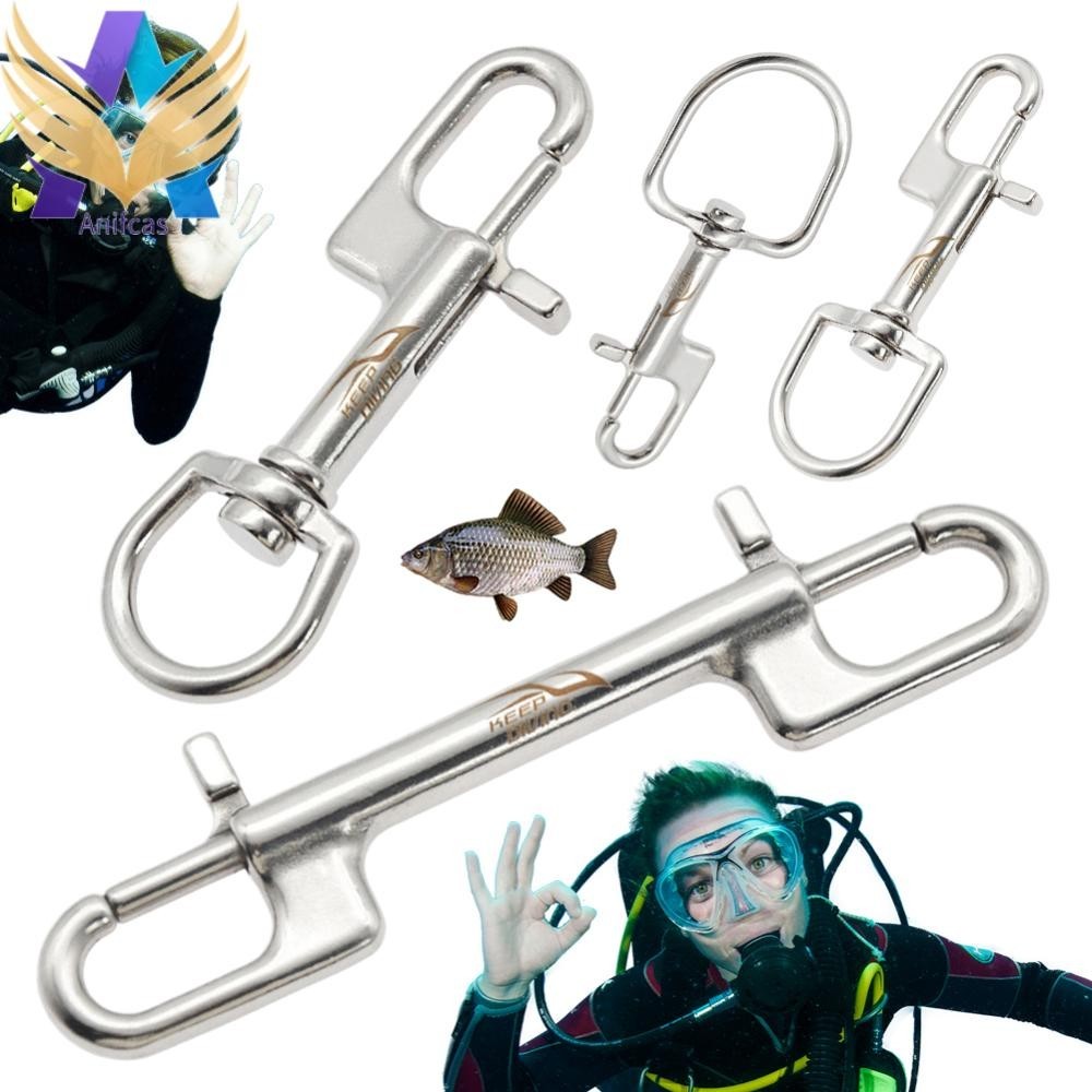 316 สแตนเลส Bolt Snap Hook Scuba คลิปดําน ้ ําหมุน Eye Bolt Snap Hooks