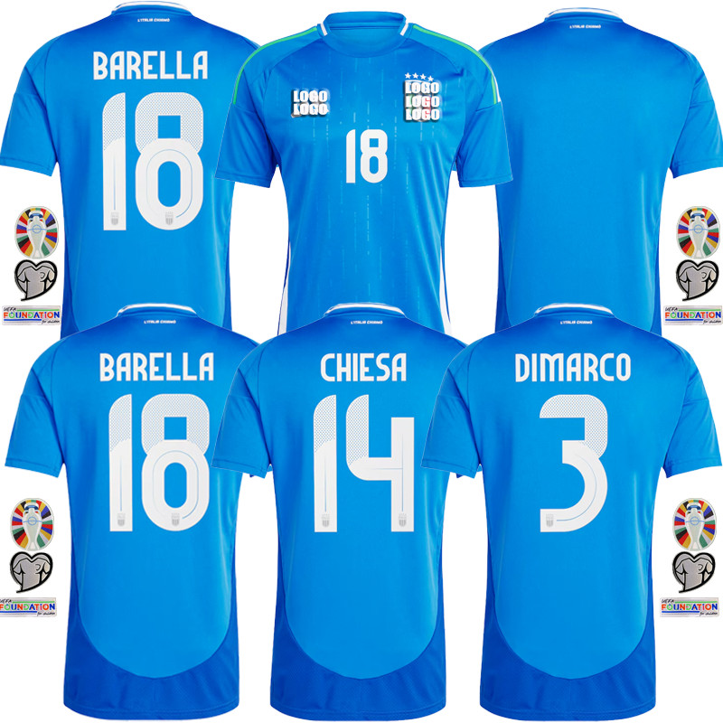Italy เสื้อฟุตบอลทีมชาติอิตาลี ชุดเหย้า ยูฟ่า ยูโร Home UEFA Euro 2024/25 Jersey  เสื้อฟุตบอลชาย