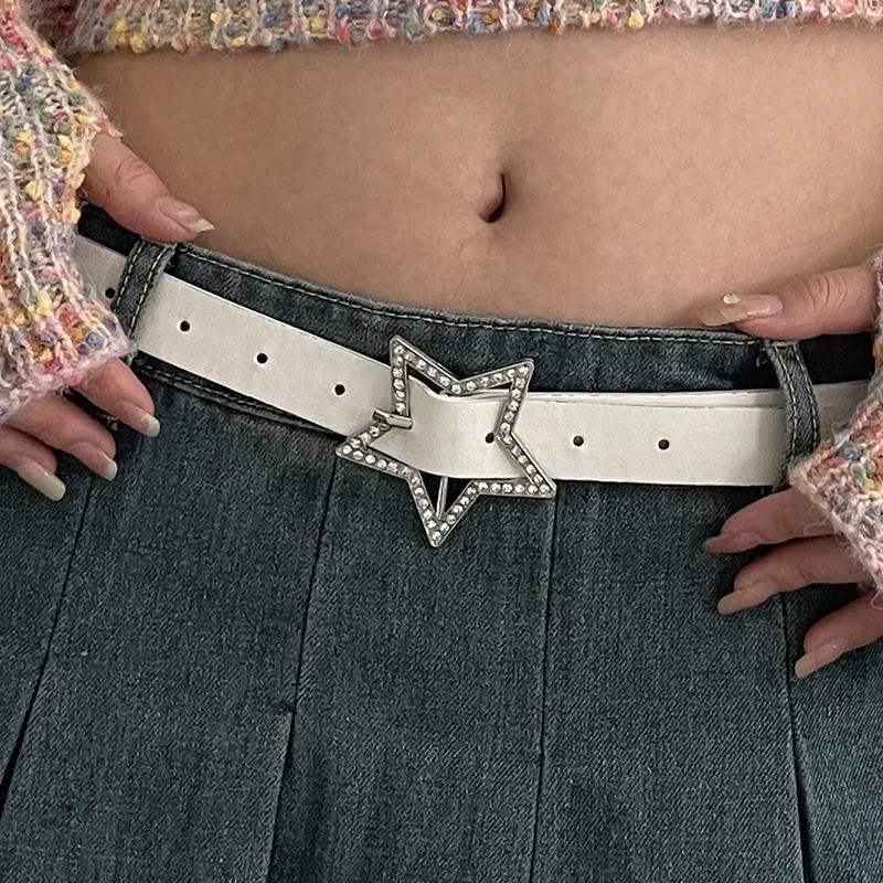เข็มขัดผู้หญิง Y2K Shiny Star Rhinestone เข็มขัด รูปที่ 6